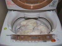 洗濯機で羽毛布団を洗う