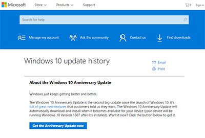 Windows10 Anniversary Update