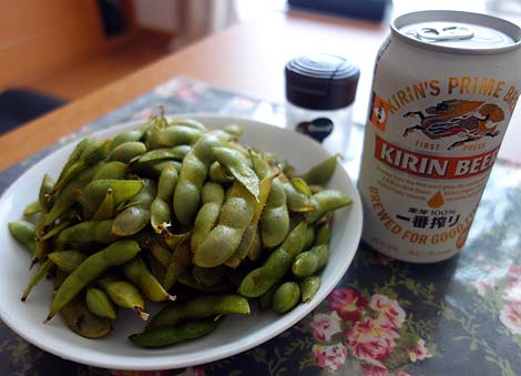 真夏の猛暑の休日は「京都丹後産枝豆とキリン一番搾りビール」まったり家で昼呑み♪