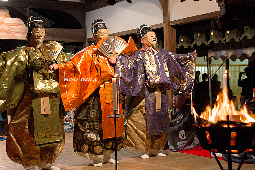 奈良豆比古神社　翁舞　三人翁
