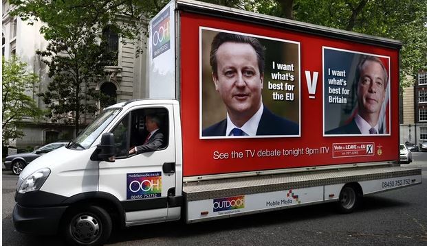 英　国民投票TV討論会　キャメロン　ファラージュ