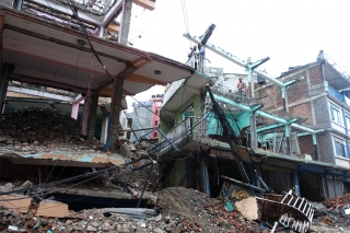 カトマンズ市内で一番被害の多かったガンガプー地区