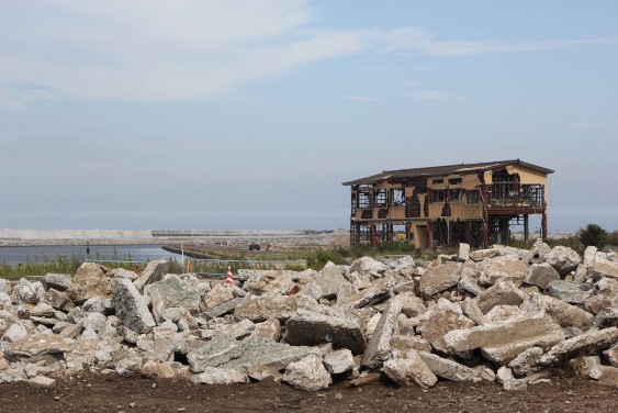 津波影響を受けた浪江町海岸地区